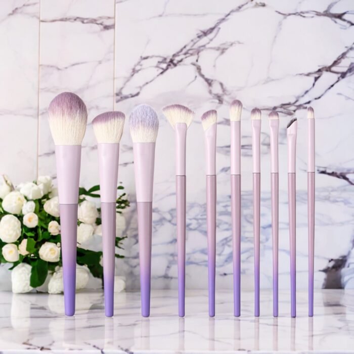 Pink&Purple Gradient Handle Makeup Brush Set