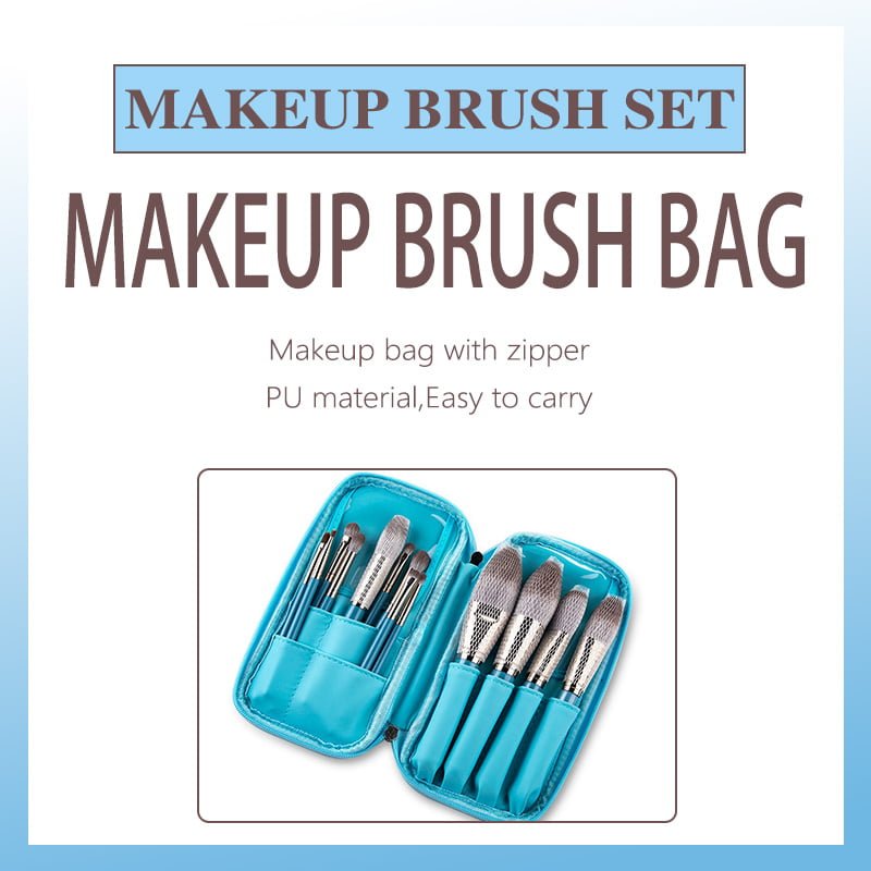 Premium Blue Cosmetic Brush Set