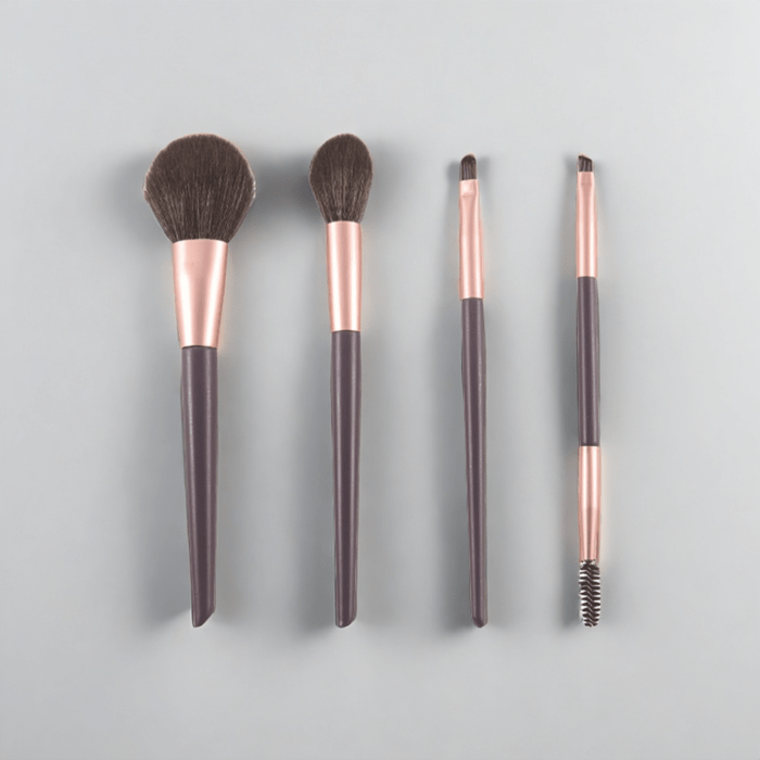 Purple 4pcs makeup brush set