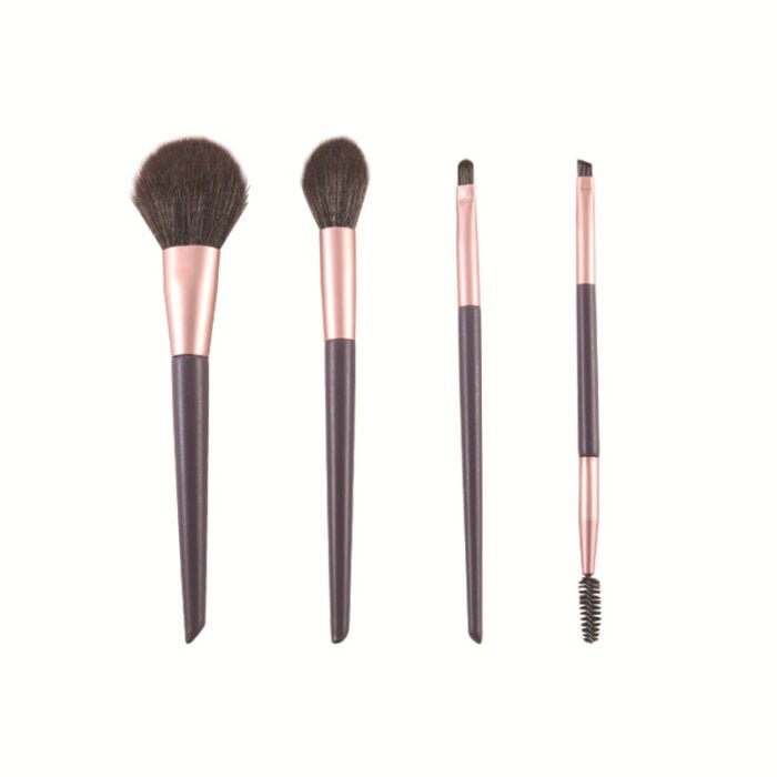 Purple 4pcs makeup brush set