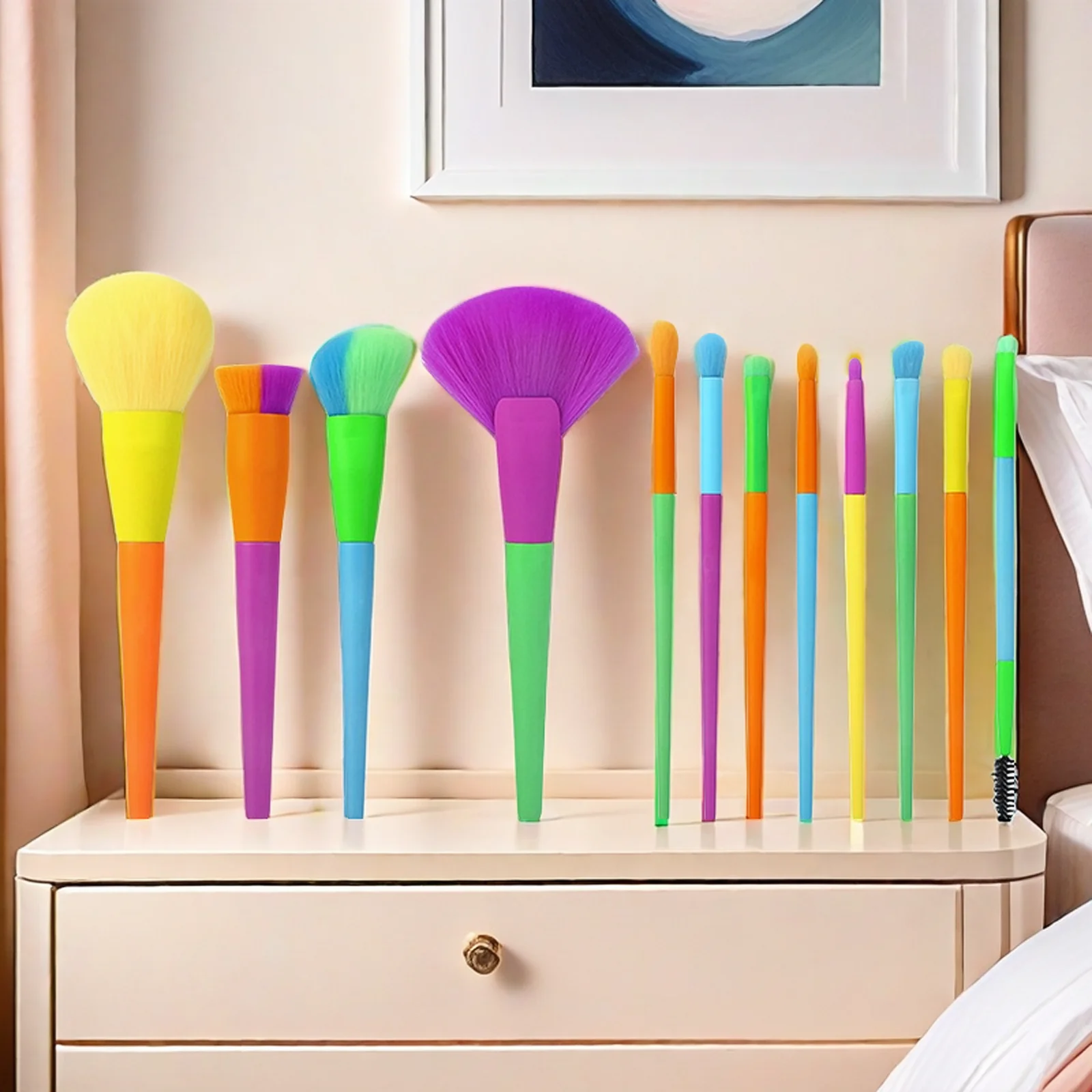 Rainbow Color Makeup Brush Set