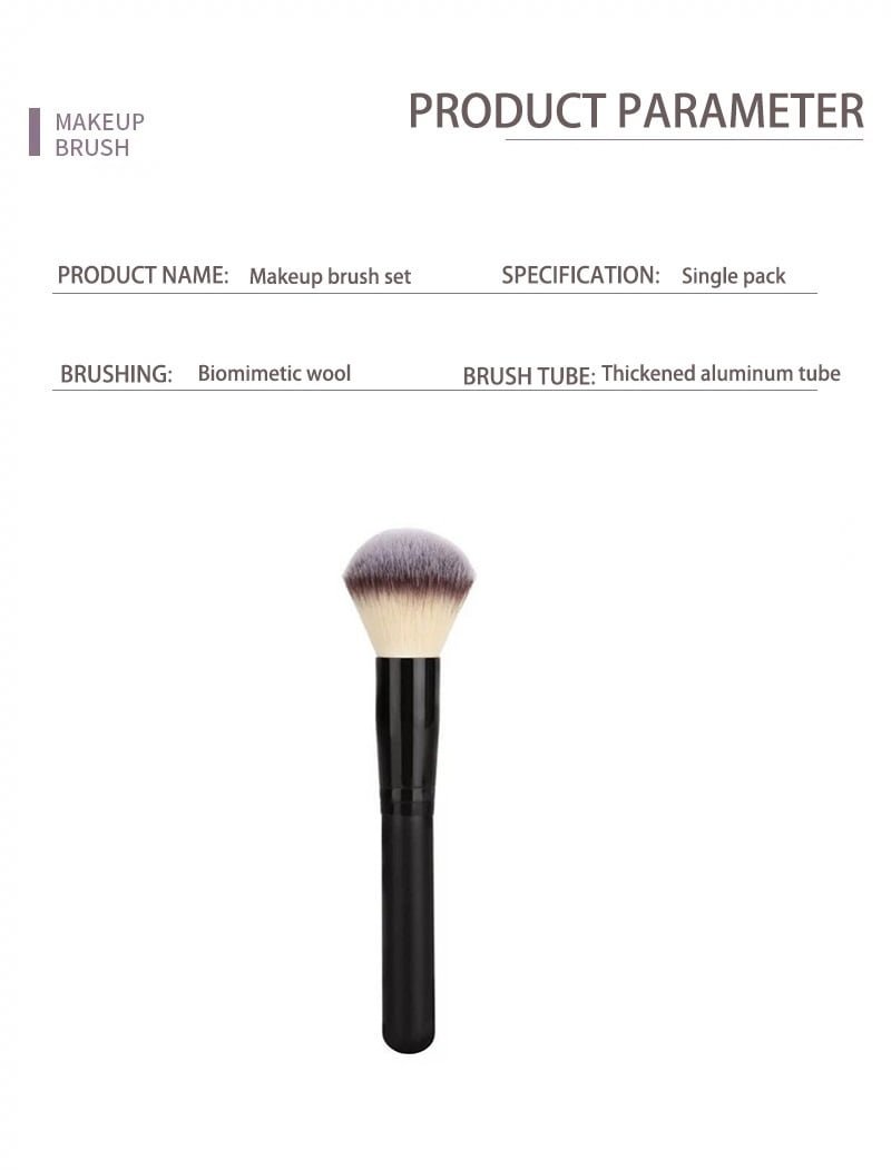 Single blush brush soft fiber bristles