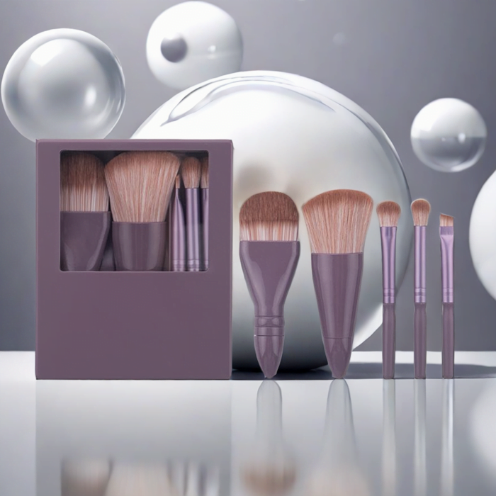 Travel makeup brush with mirror 5 sets