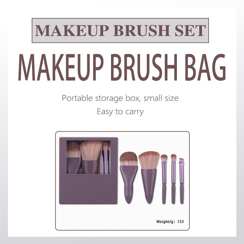 Travel makeup brush with mirror 5 sets