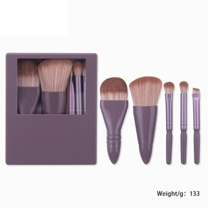 Travel makeup brush with mirror 5 sets