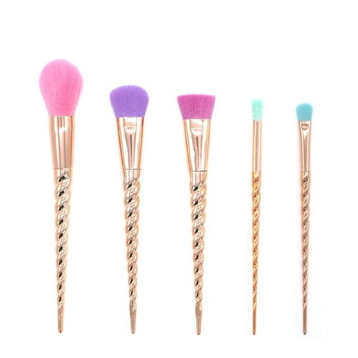 Electroplated Lustrous spiral Makeup Brushes