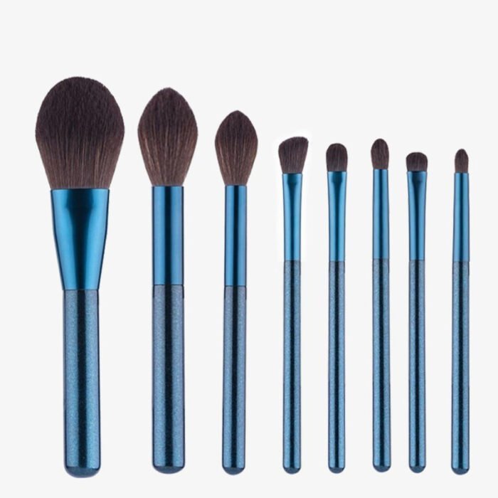 8 blue makeup brush sets