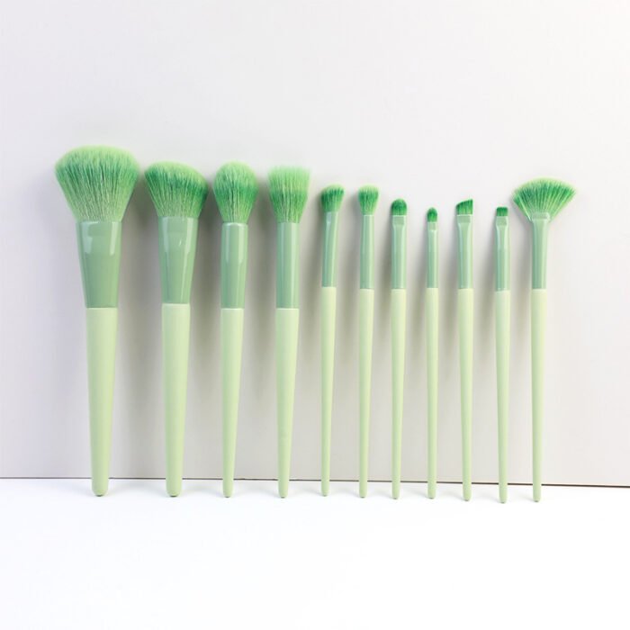 11 green soft makeup brushes