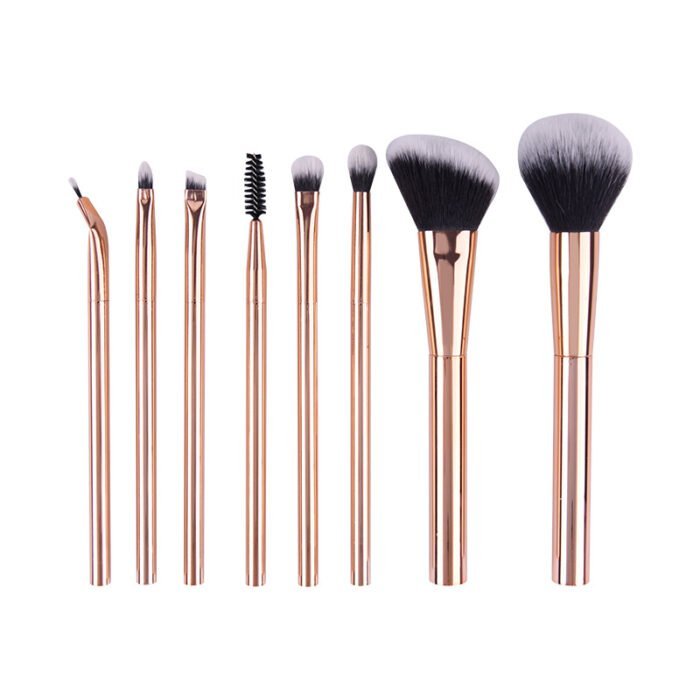 8-piece electroplated handle makeup brush set