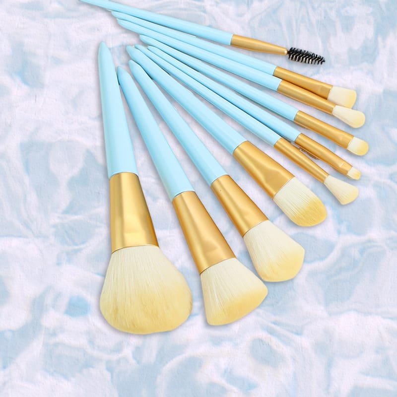 Blue Brush Set With Wooden Gandle