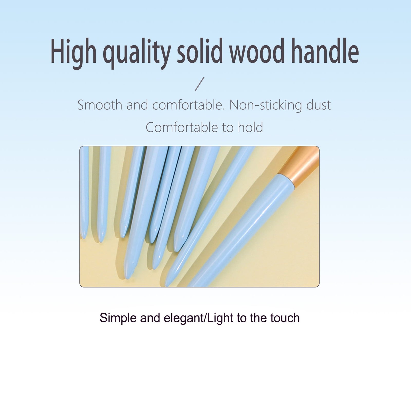 Blue Brush Set With Wooden Gandle