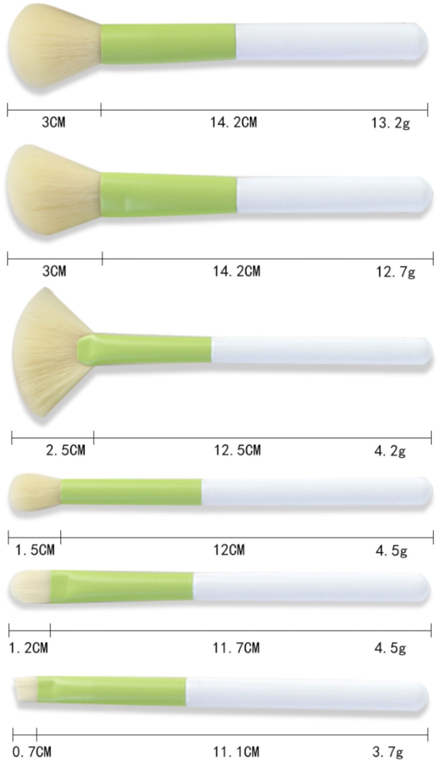 Portable 6 makeup brush set