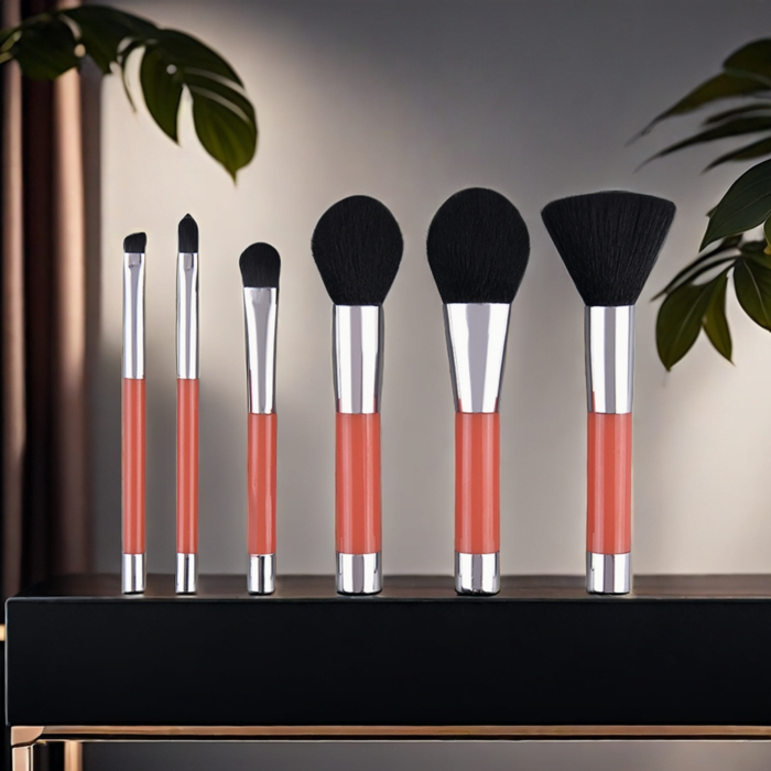 6 mini short pole makeup brushes