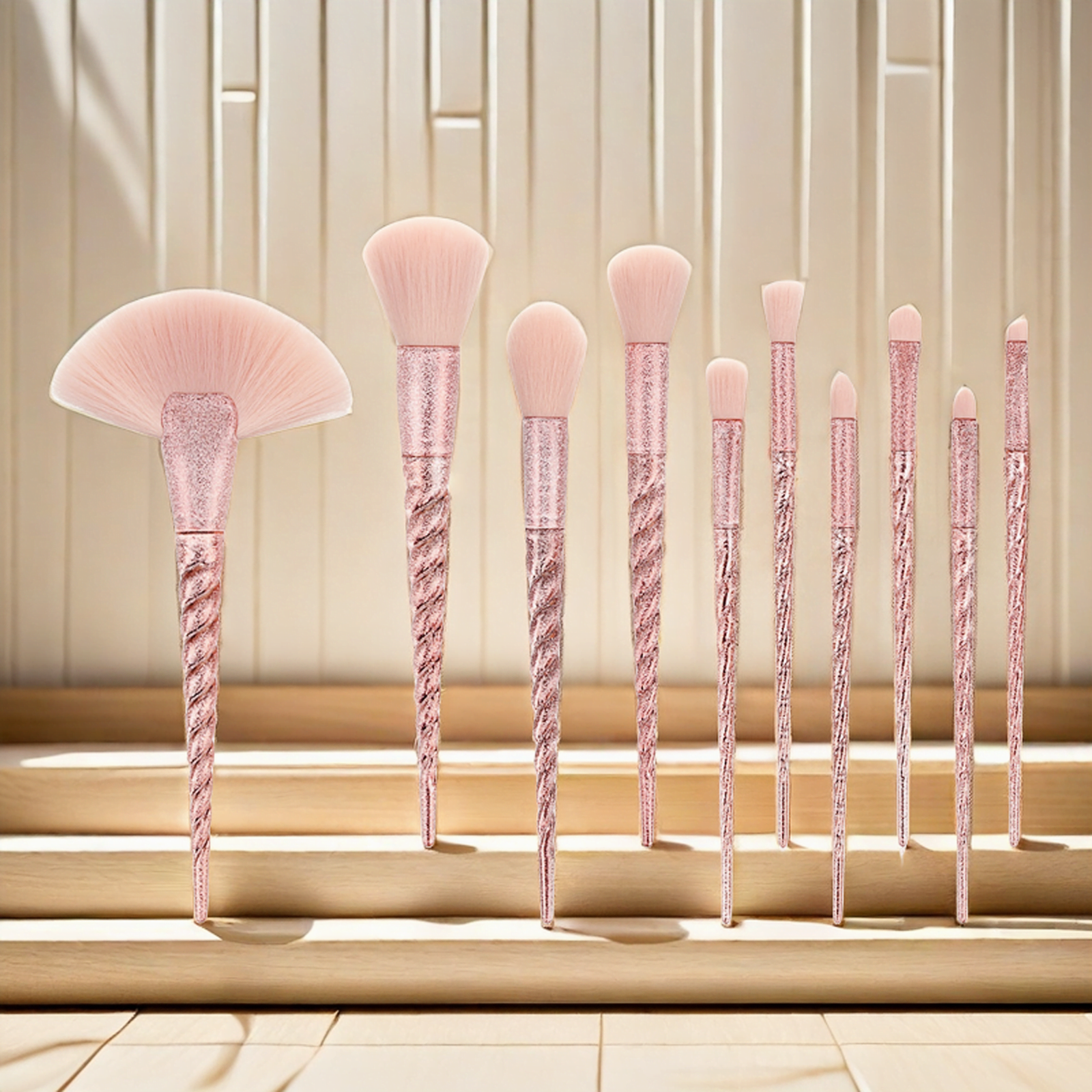 10 pcs Matte Spiral Makeup Brushes