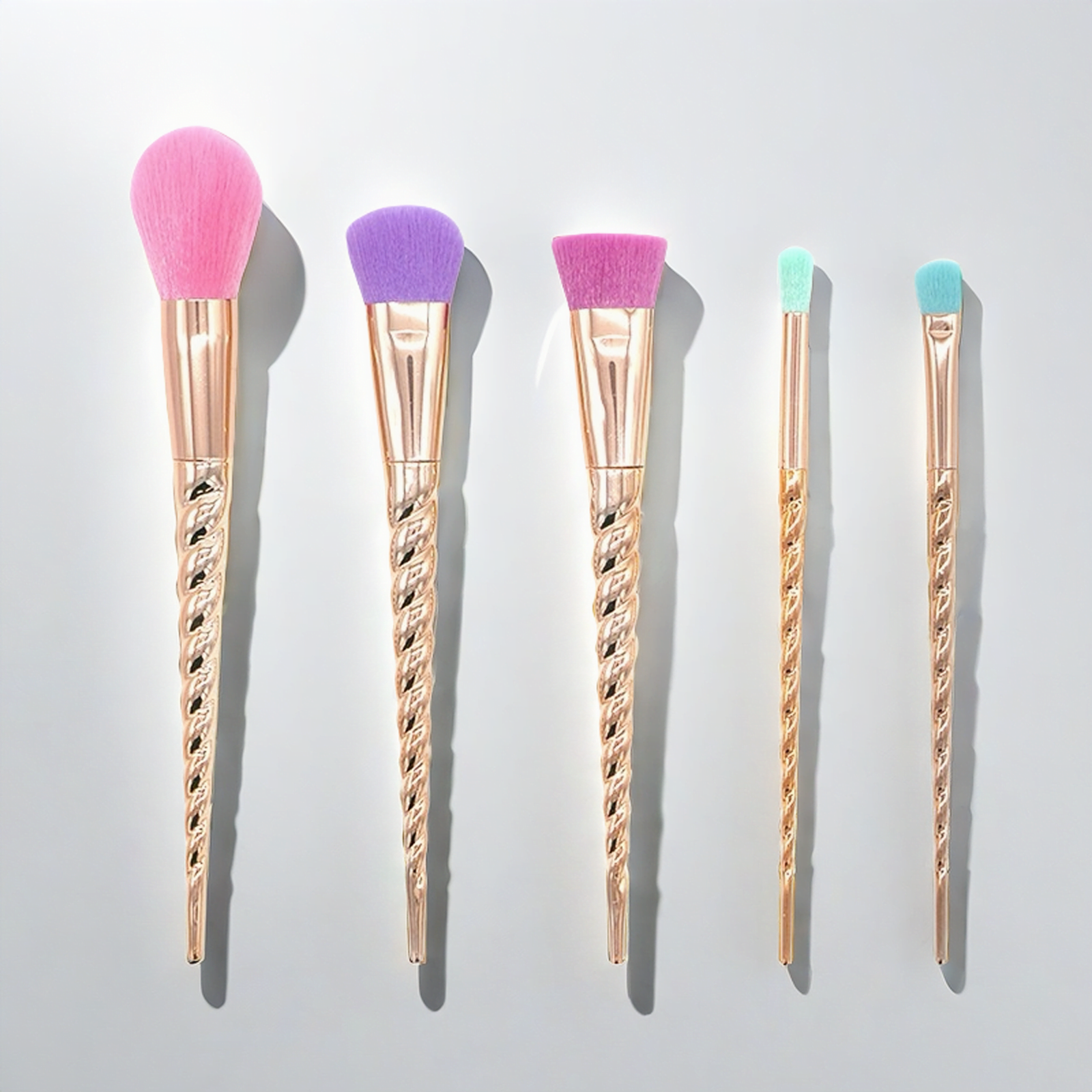 Electroplated Lustrous spiral Makeup Brushes