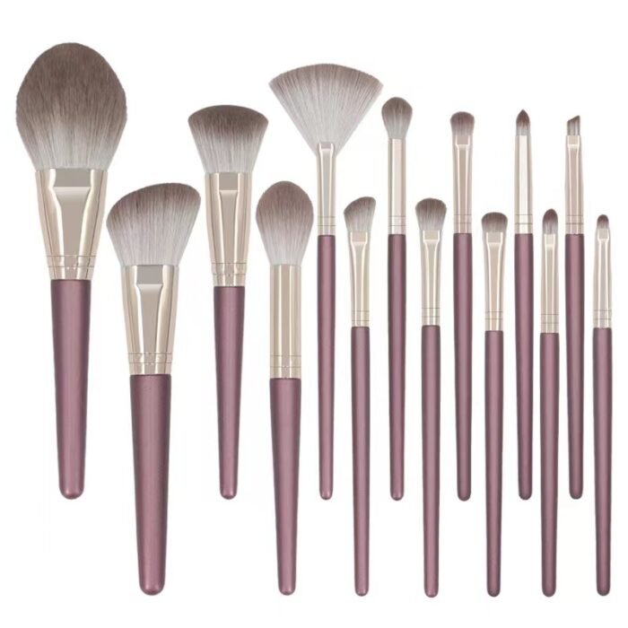 14pcs Dark Green Makeup Brushes