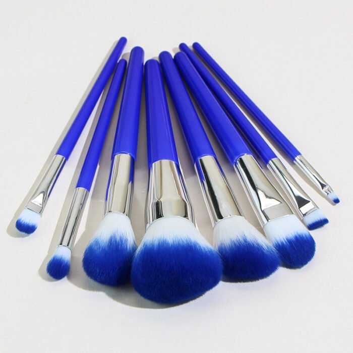 Dark blue 8 makeup brush set