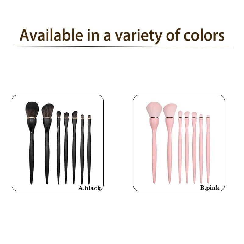 Makeup brush 7 sets black pink