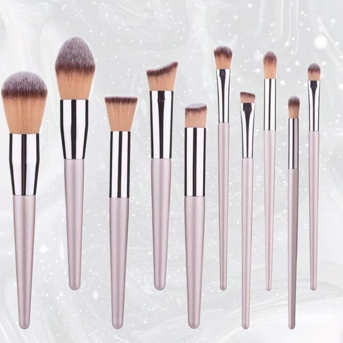 10 pcs Champagne New Makeup Brush Sets