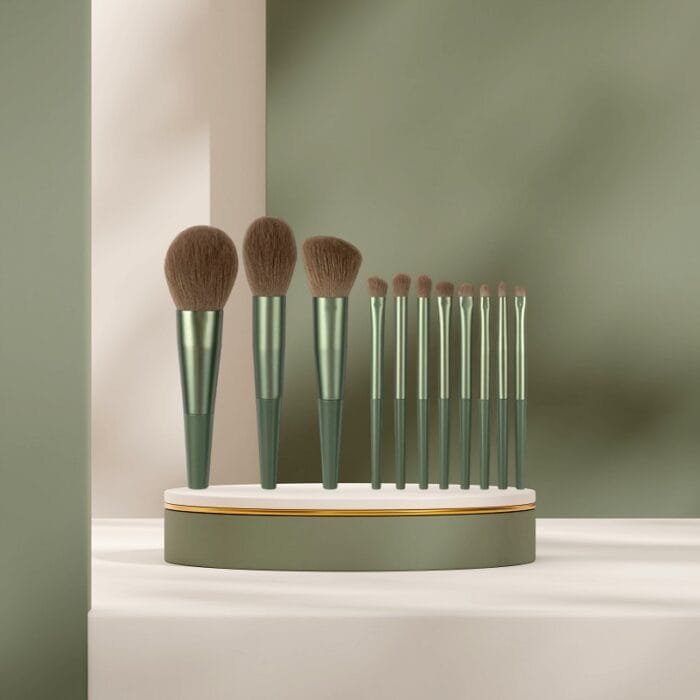 11 pcs fiber hair makeup brush set