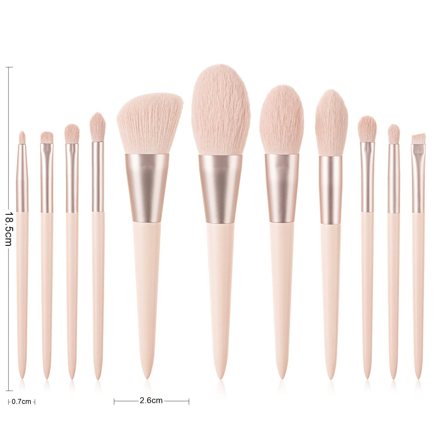 11pcs portable soft makeup brush set