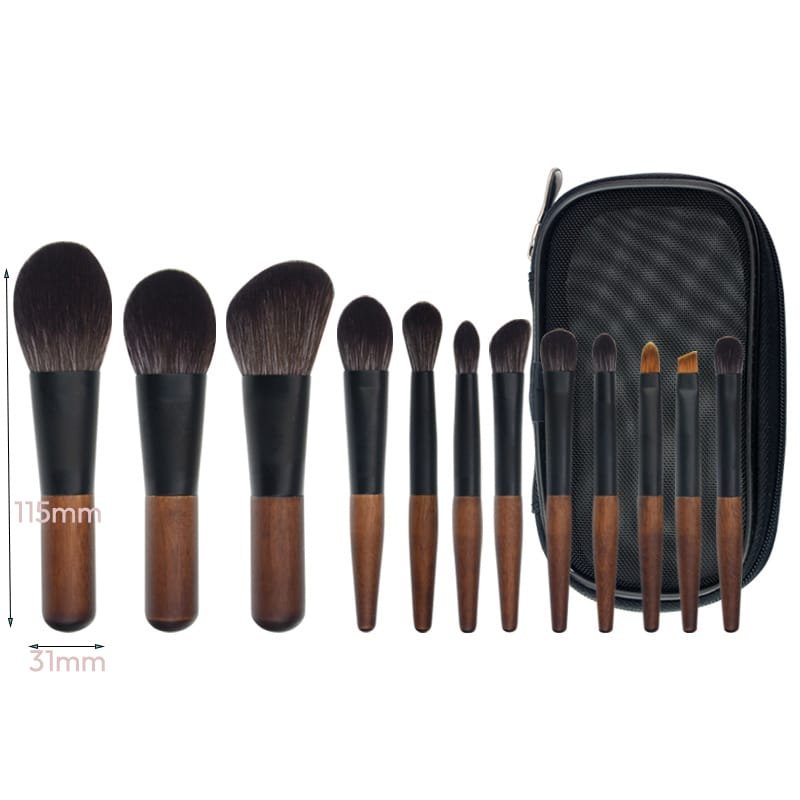 12 pcs mini portable makeup brush set