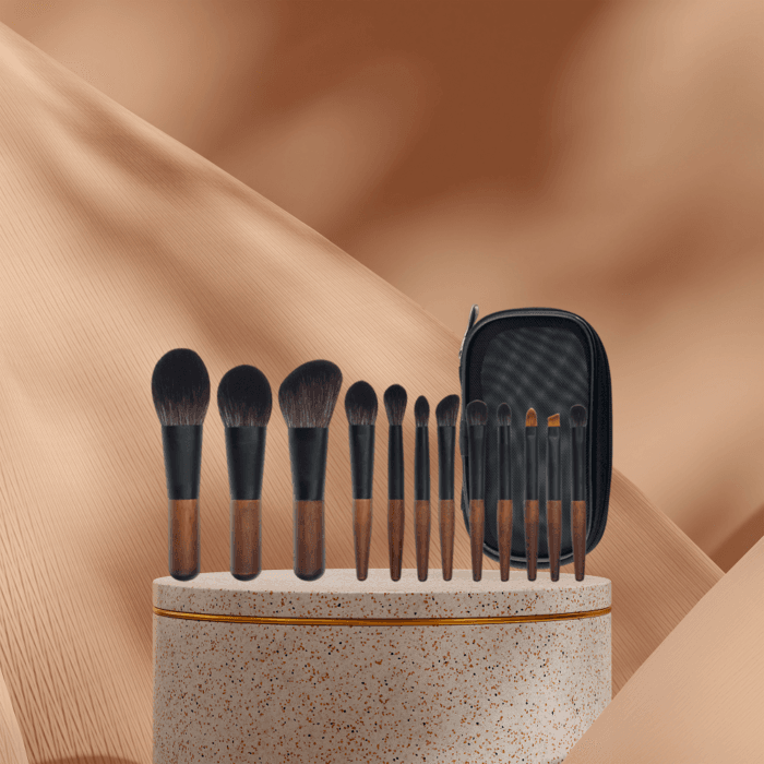 12 pcs mini portable makeup brush set