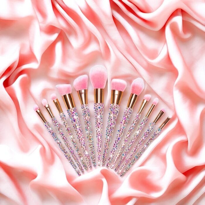 12 pcs set sticky diamond loose powder brush