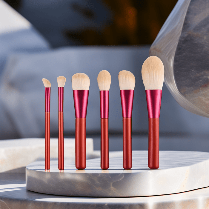 12pcs Red makeup brush set