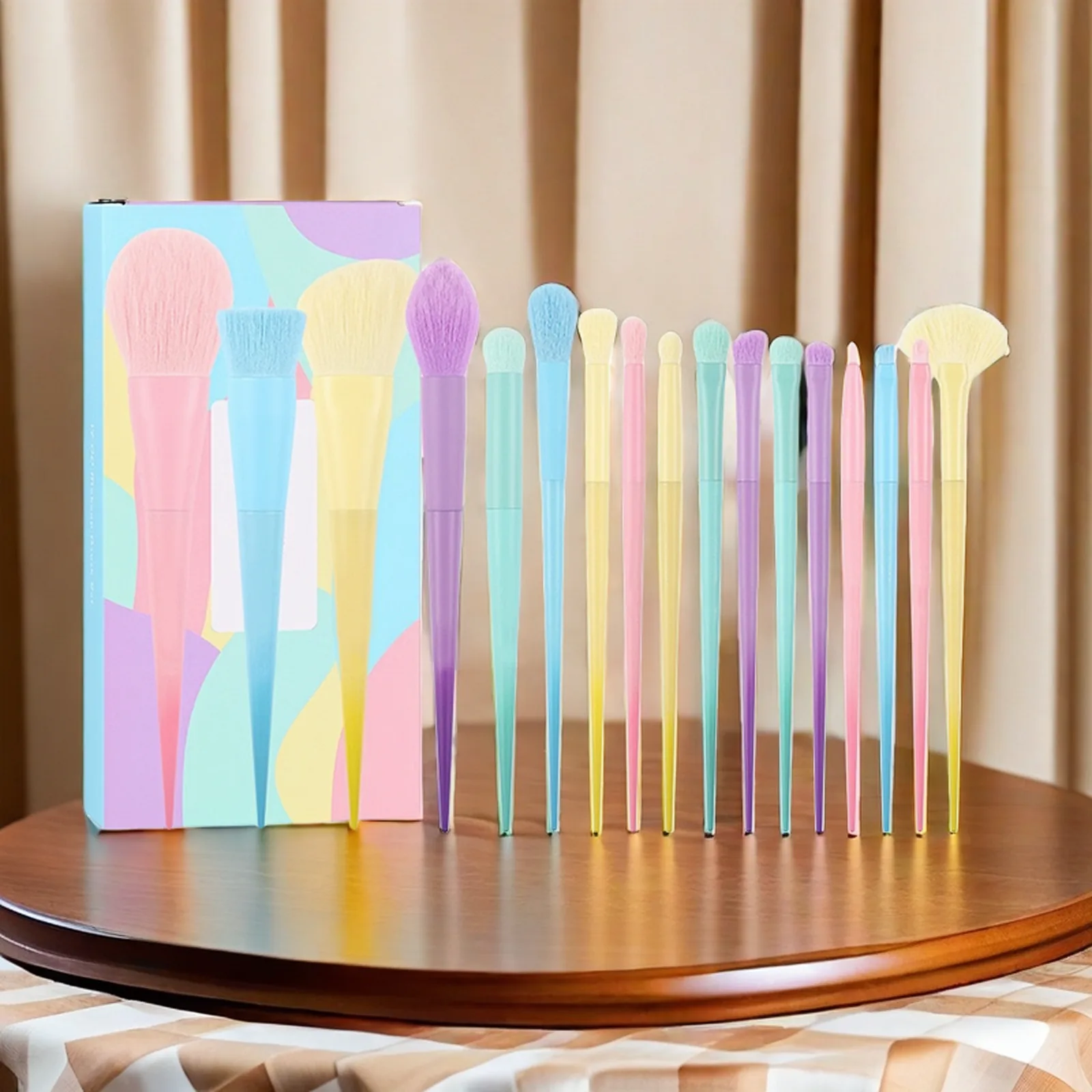 17pcs candy colored makeup brush set - DADA 17pcs candy colored makeup brush set 1