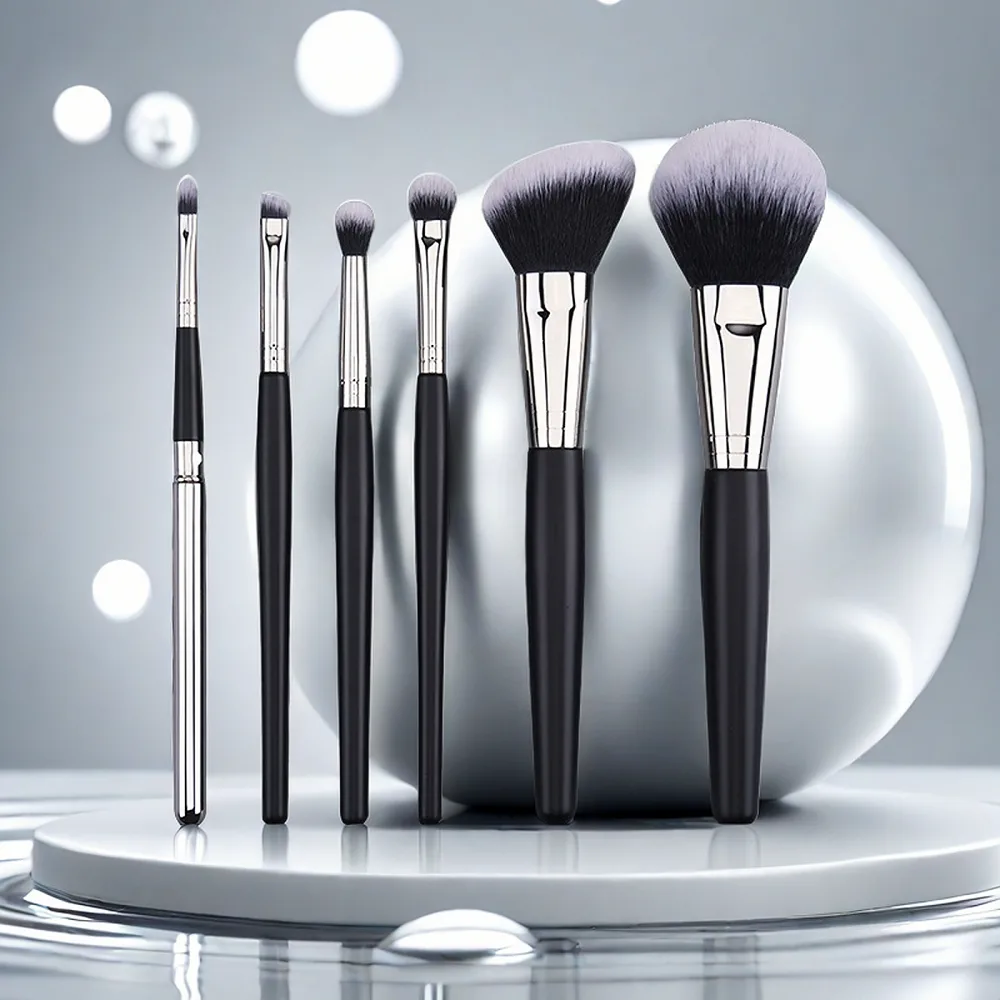 6PCS black makeup brushes