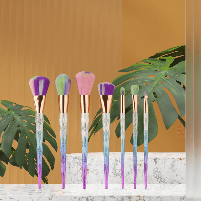 7pcs matte gradient makeup brush set