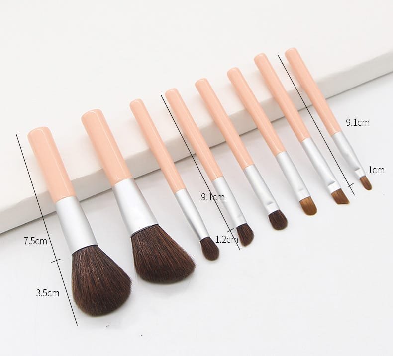 8 pcs New Mini Pink Brush Set