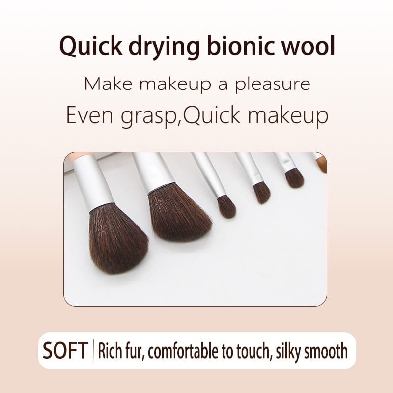 8 pcs New Mini Pink Brush Set