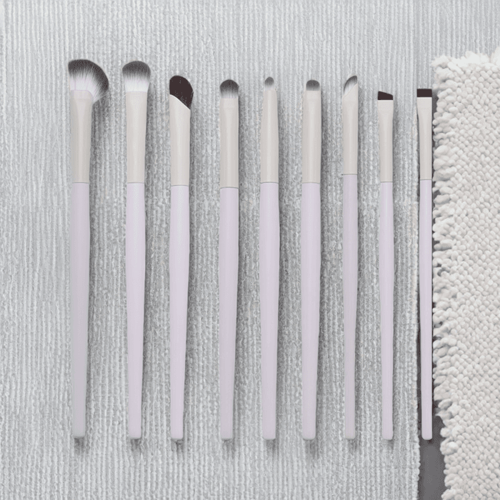 9pcs white makeup brush set