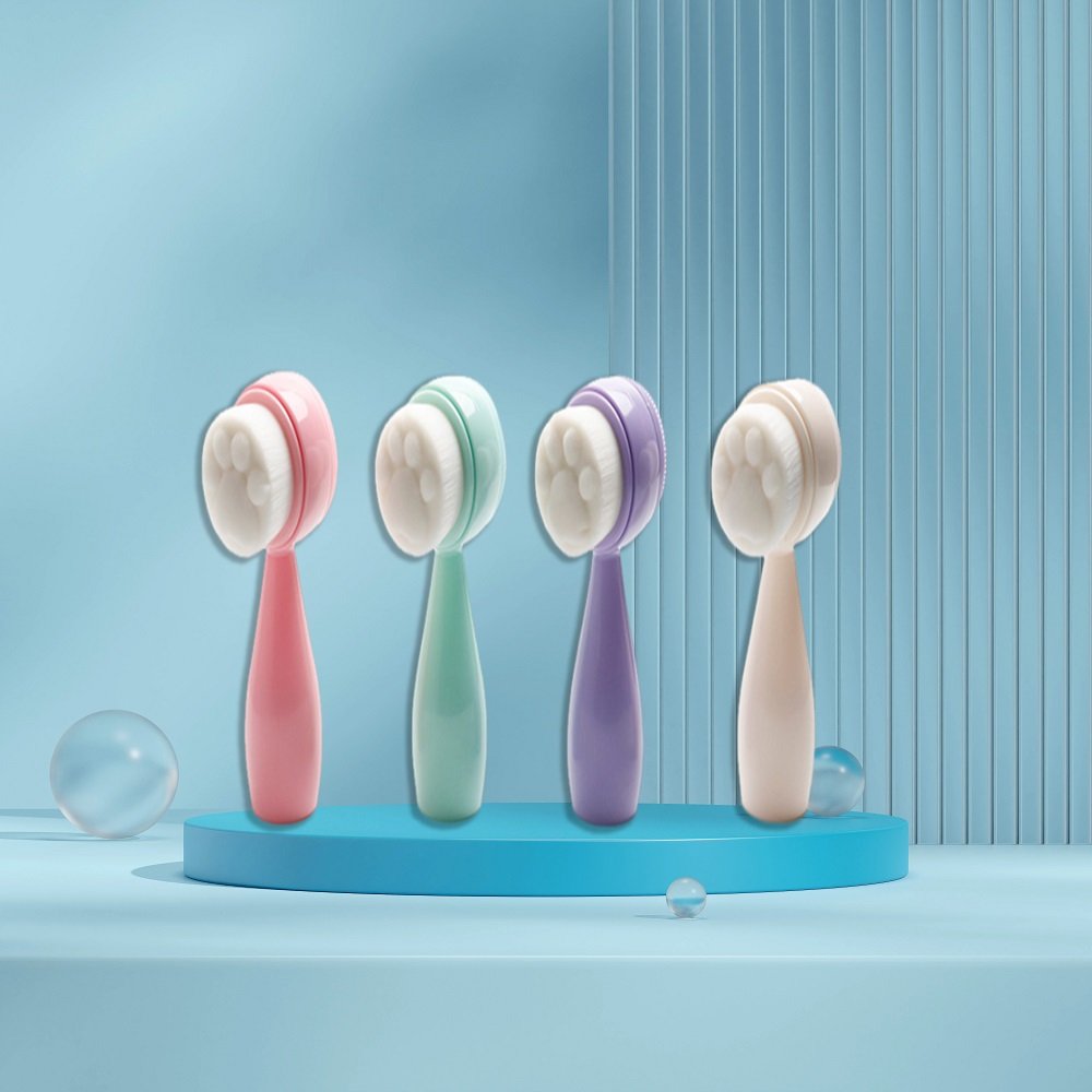 ABS handle manual cleansing brush silicone double head