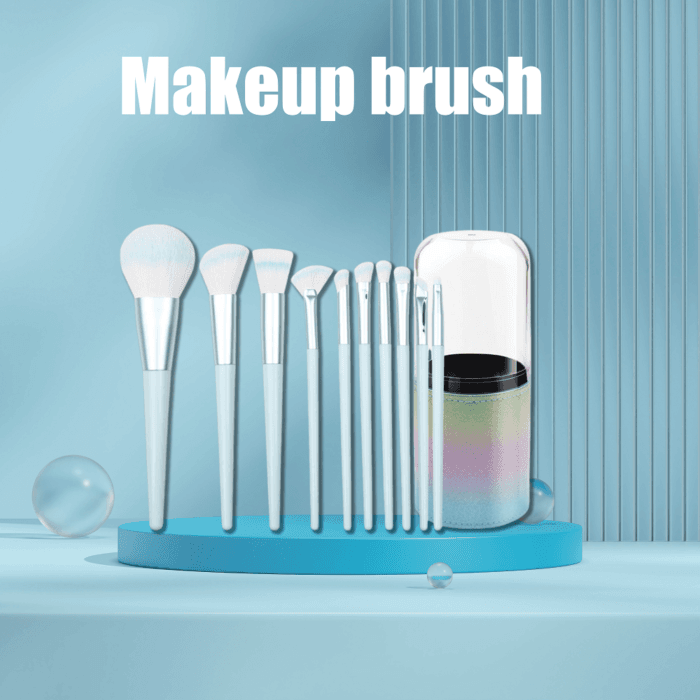 Blue Soft Hair Makeup Brushes 4