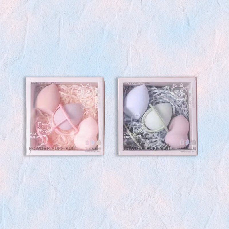 Delicate gift box packaging makeup eggs come with a small shelf