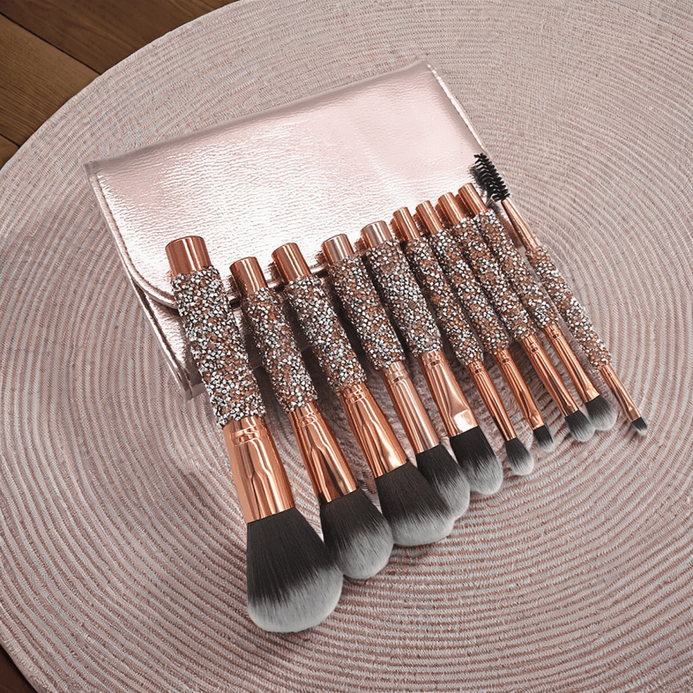 Diamond Handle Beauty Tools 10pcs Cosmetic Brushes