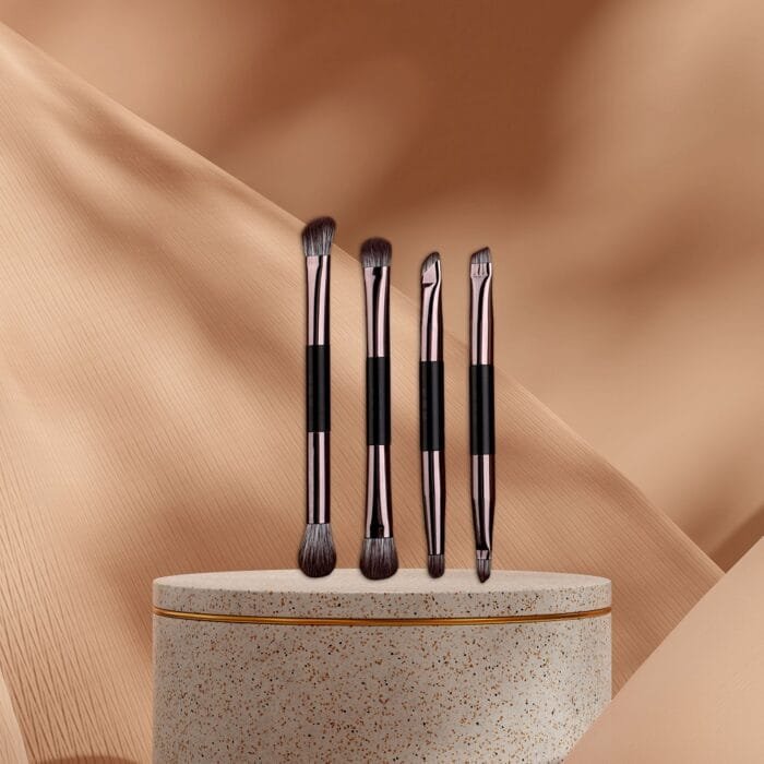 Double head eye shadow brush 4 sets with mirror