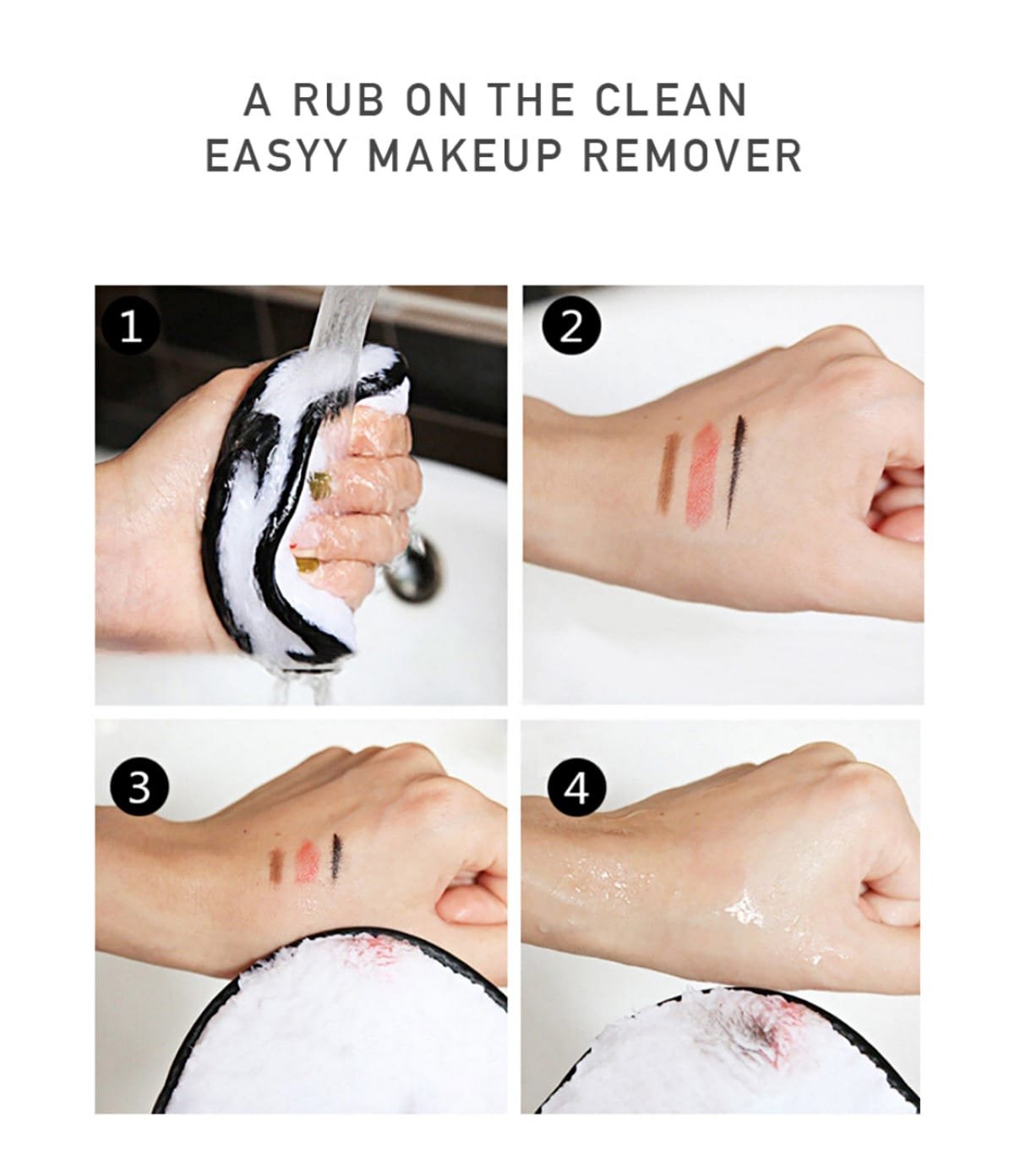 Lazy face wash makeup remover face puff