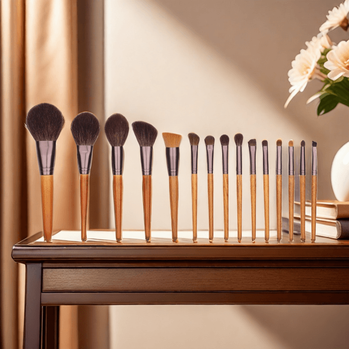 Makeup Brush Set With Wooden Handle