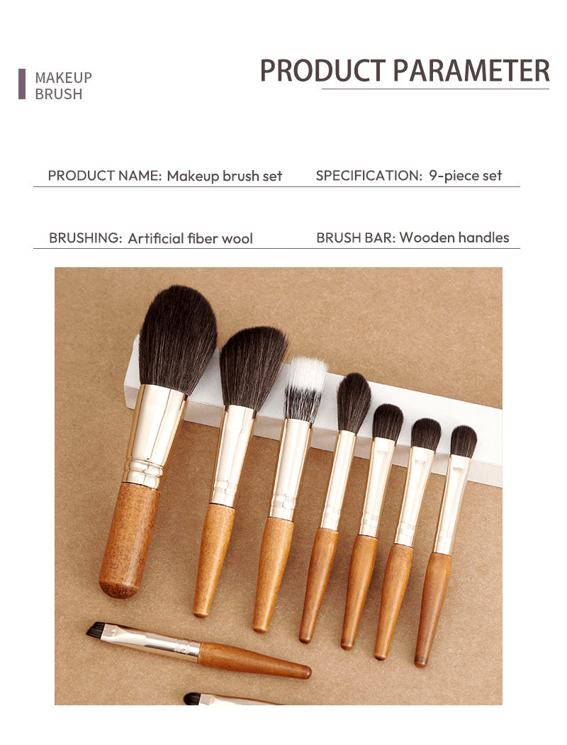 Mini 9-piece makeup brush set