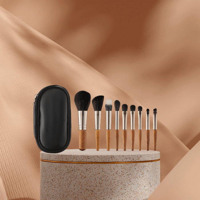 Mini 9-piece makeup brush set