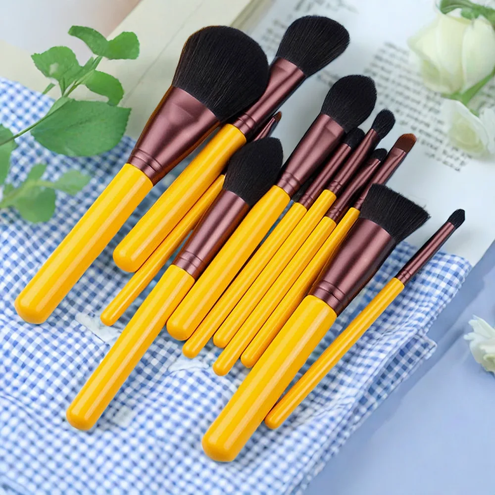 Hot Selling Yellow makeup brush Set professional