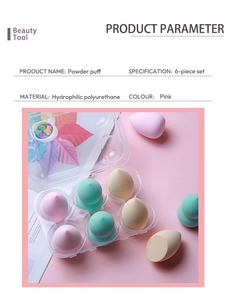 The 6 makeup sponge tools are soft and flexible