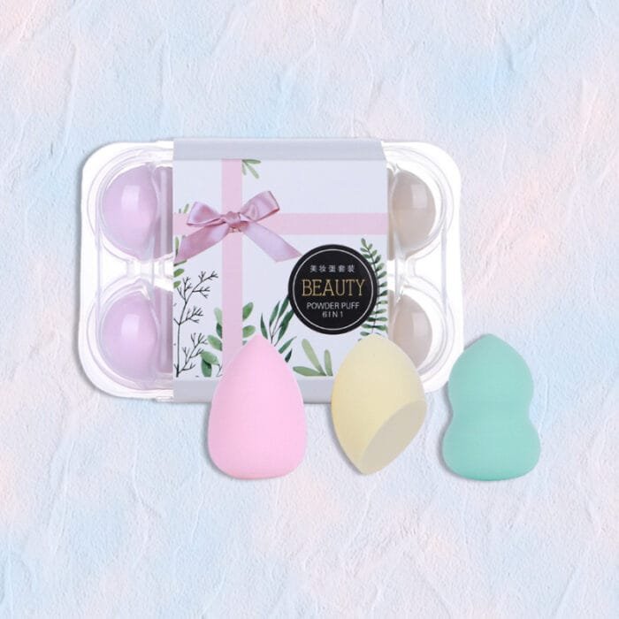 The 6 makeup sponge tools are soft and flexible