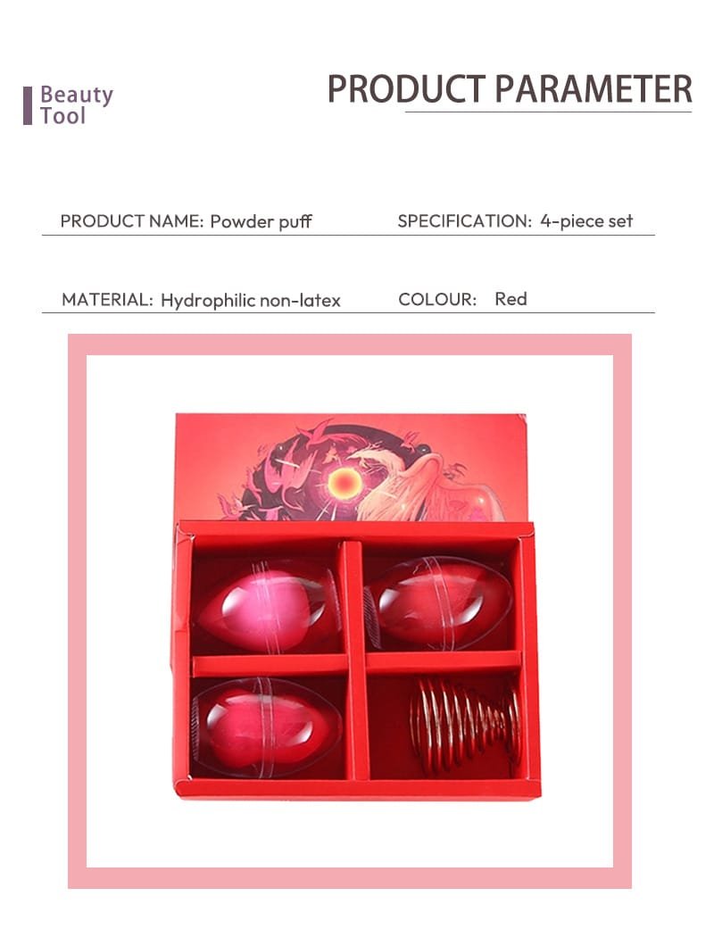 The gift Box Makeup egg set comes with a small metal shelf