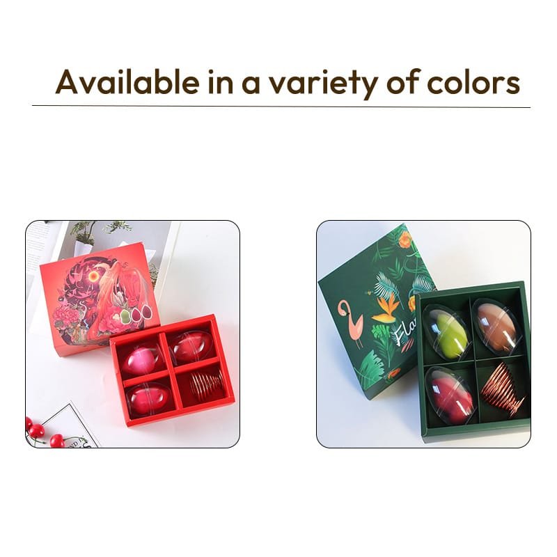 The gift Box Makeup egg set comes with a small metal shelf