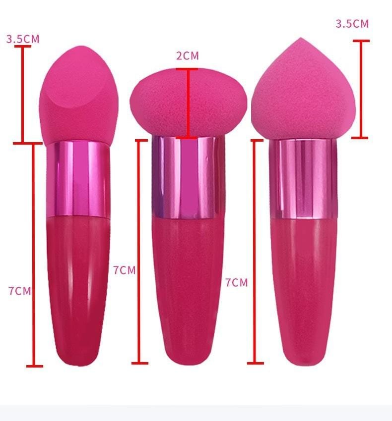 Three makeup sponge air cushion puff with handle